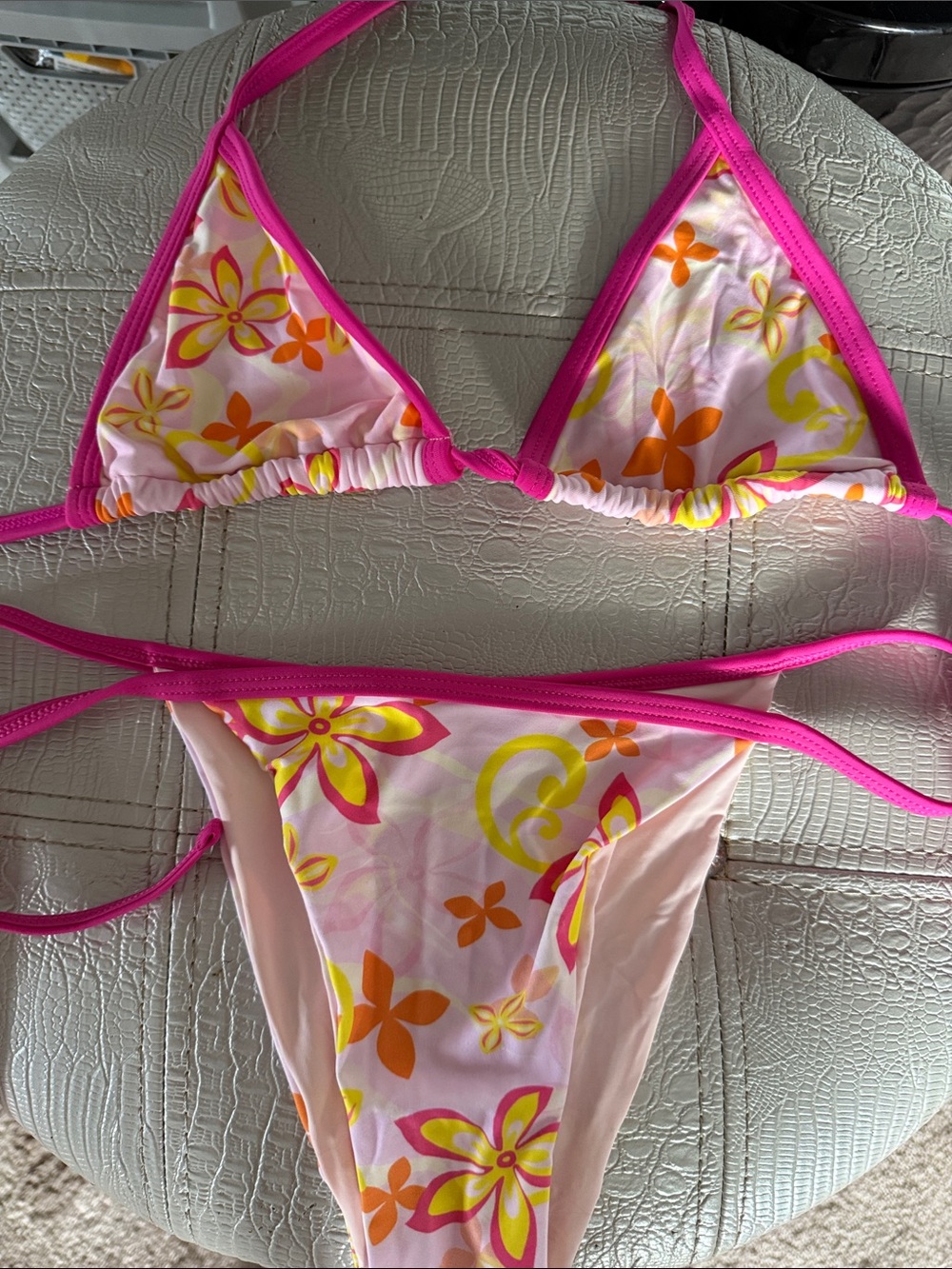 Blackbough Pink Floral Triangle Bikini